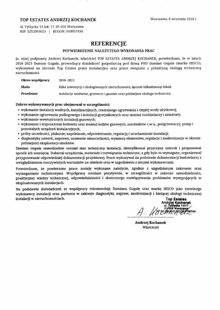 Podpisana referencja — Top Estates
